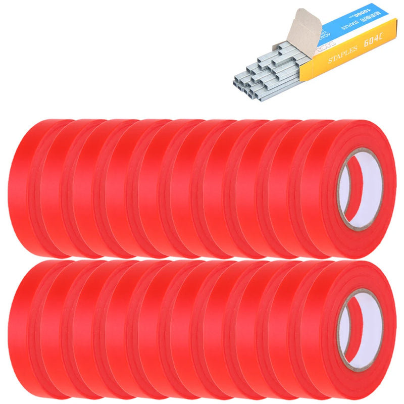 10/20Pcs Plant Branch Tie Tape Hand Tying Binding Tools with 1 Box Staple For Garden Tying Machine Vegetable Fruit Tree Tapenter