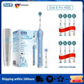 Oral B Electric Toothbrush Pro 4000 3D Action Daily Clean Teeth Visible Pressure Sensor 4 Modes Gum Cares Waterproof Rechargeabl