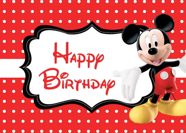 Disney Cartoon Theme Photography Background, Mickey, Minnie Mouse, Baby Shower, Happy Birthday, Gender Reveal, Banner for Children, 1Set 