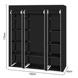 Portable Wardrobe Clothes Organizer Non-Woven Fabric Wardrobe Storage Cupboard for Bedroom 150 * 45 *175cm Storage Shelves