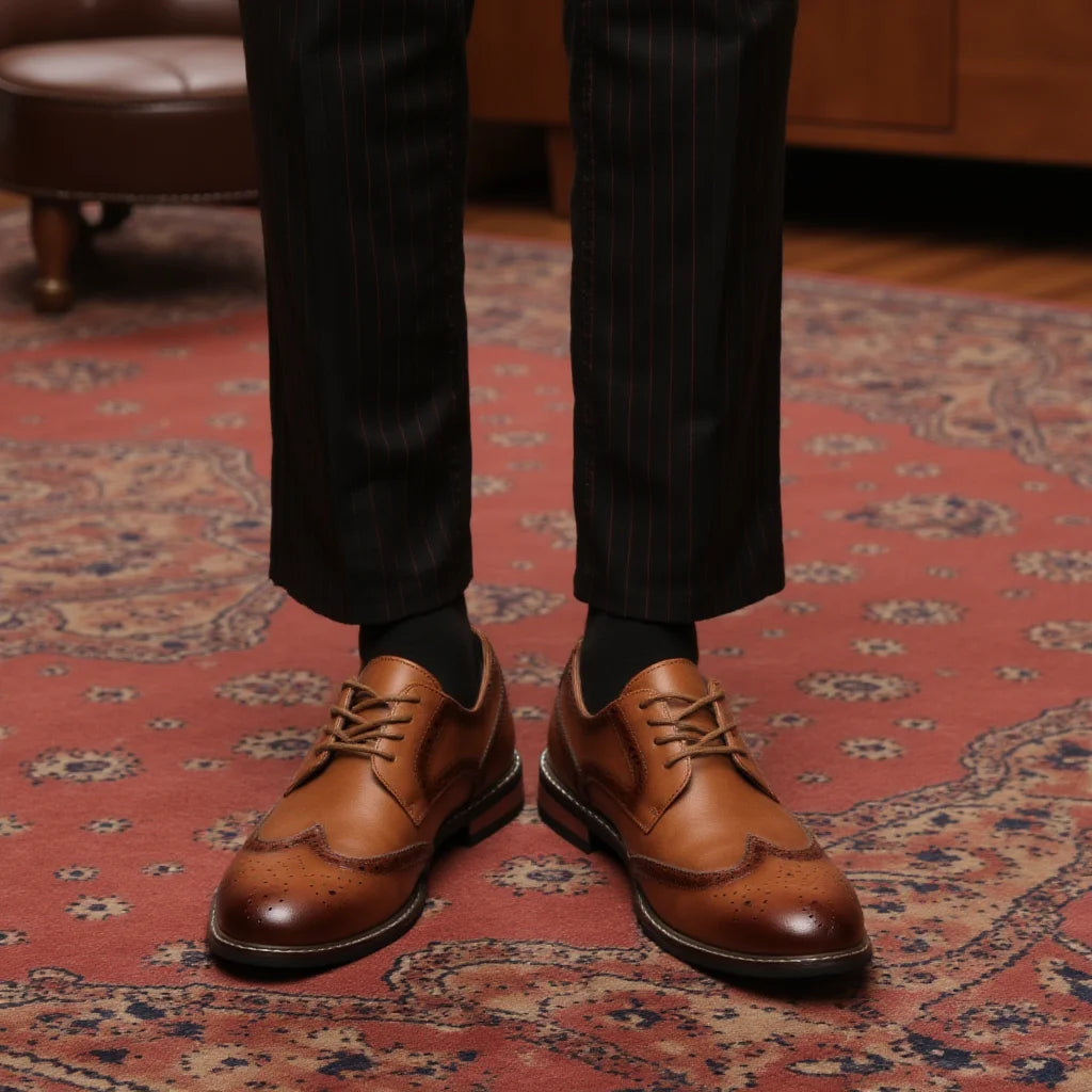 Size 7~13 Brogue Dress Shoes Man Wedding Leather Social Shoe Male