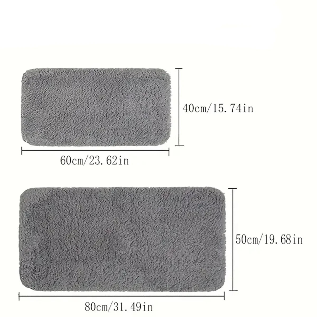 Alfombra de baño antideslizante con absorción de agua, alfombra de baño gruesa, alfombra de pelo largo, alfombra de inodoro duradera y lavable a máquina