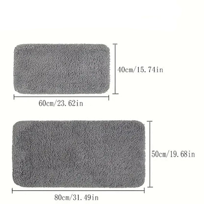 Alfombra de baño antideslizante con absorción de agua, alfombra de baño gruesa, alfombra de pelo largo, alfombra de inodoro duradera y lavable a máquina