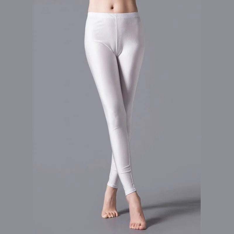 Leggings ajustados de alta elasticidad, pantalones pitillo ajustados de talla grande, pantalones brillantes, pantalones de yoga para mujer, leggings ajustados sexis y agradables para la piel. 
