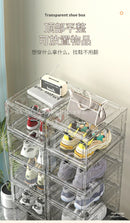 Caja de zapatos transparente, puerta con succión magnética, caja de almacenamiento de plástico grueso, caja de almacenamiento de zapatos desmontable a prueba de polvo