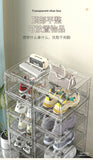 Transparent shoe box, magnetic drop front, thick plastic storage box, detachable dustproof shoe storage box