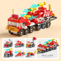 6IN1 Building Blocks City Fire Car Police Truck Engineering Crane Tank Helicopter Bricks Set Toys for Children Kids