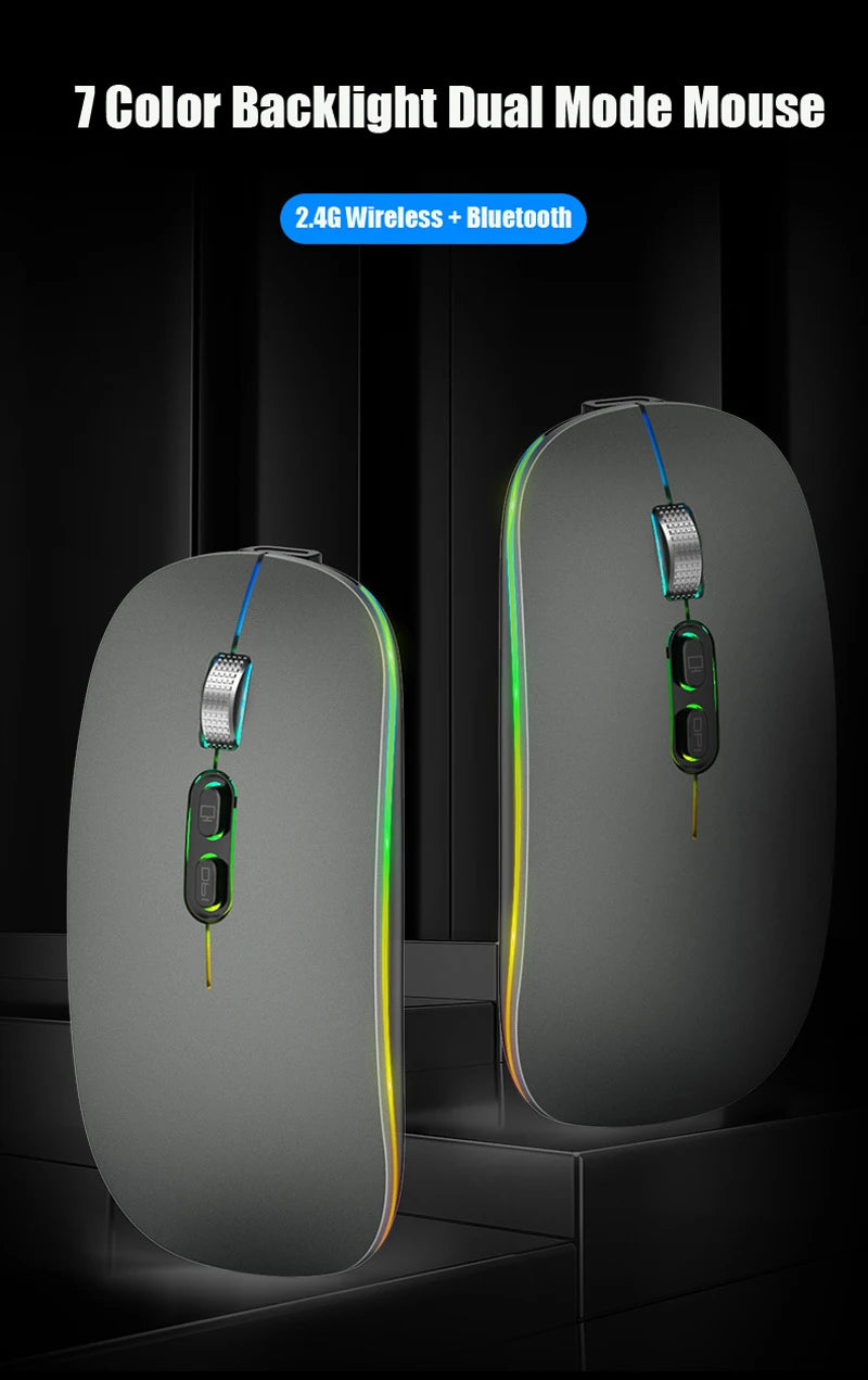 Bluetooth Mouse for Asus ZenBook 14 UX433 Vivobook Flip 14 12" M420 R211 Laptop PC Wireless Mouse Rechargeable Mute Gaming Mouse