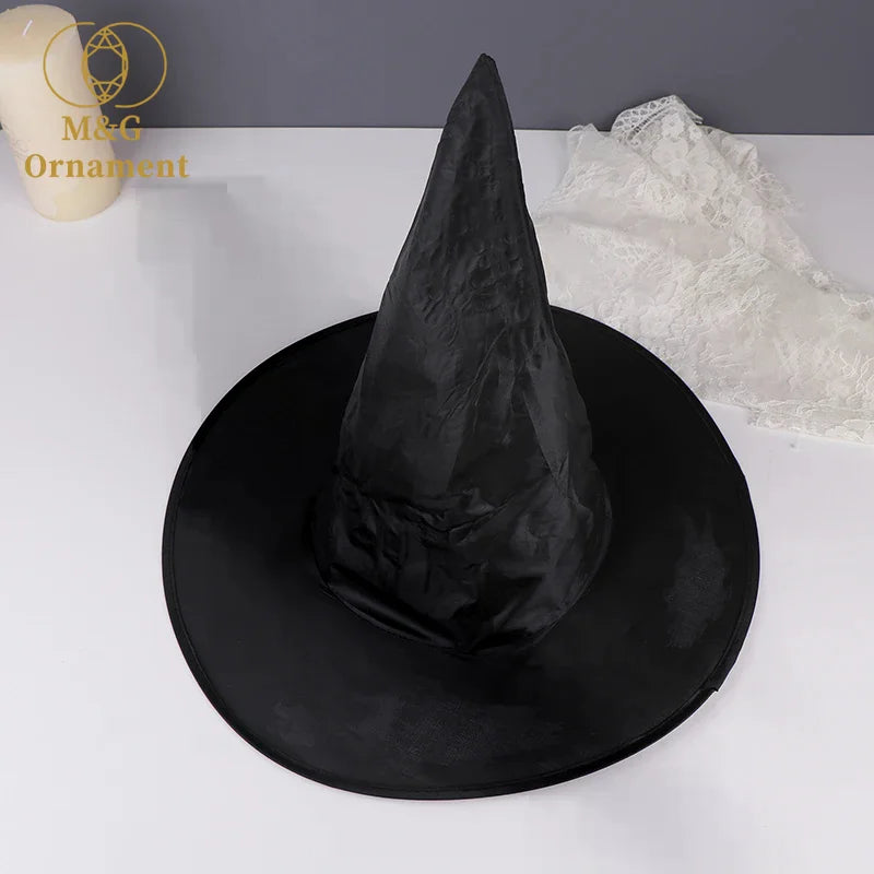 1Pc Halloween Black Witches Hat Cap Hanging Witches Hats Costume Accessory For Halloween Party Cosplay Favor Role Play