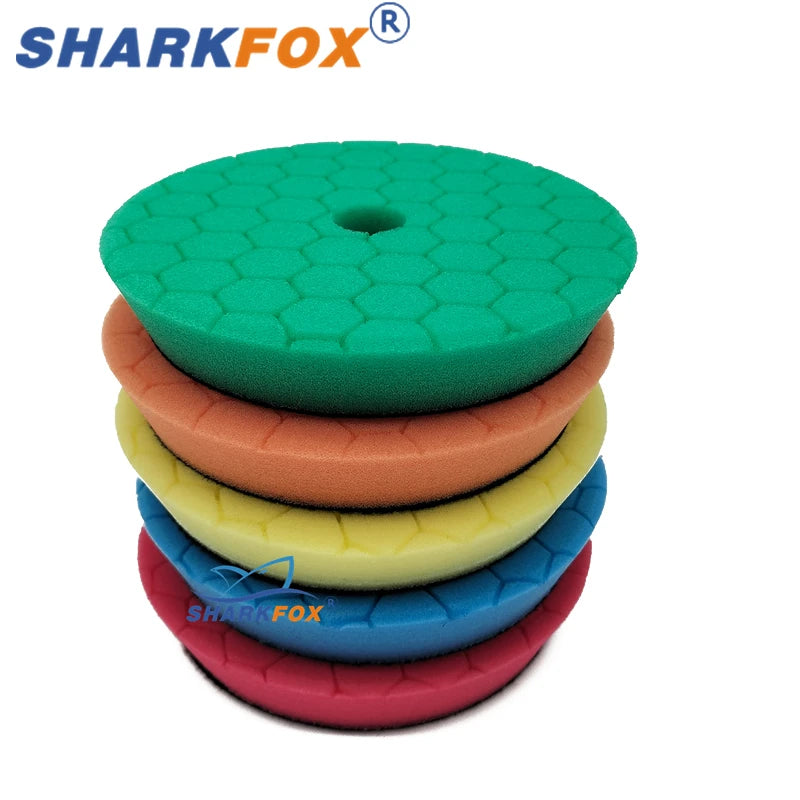 Sharkfox 3/5/6inch Car Polishing Disc Buffing Polishing Pads Self-Adhesive Buffing Waxing Germany Foam Polishing Pad For DA/RO