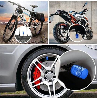 Alumínio Alloy Car Wheel Tire Valve Caps, pneu Rim Stem Covers, impermeável, automóveis, motocicletas, caminhões, bicicletas, Airdust