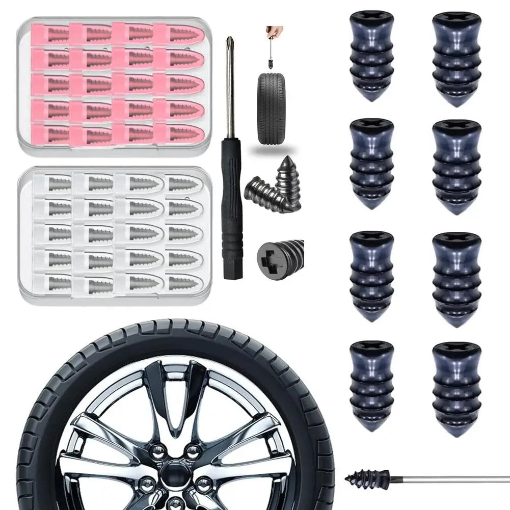 Car Vacuum Tire Repair Nail Tire Repair Tool Set Cars Truck Rubber Tire Puncture Motorcycle Repair Glue Nails
