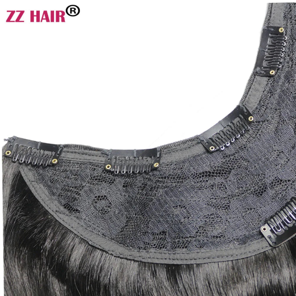 ZZHAIR 100% Brazilian Human Remy Hair Extensions 120g-200g 16"-26" U Piece Wig Clip-in Natural Straight
