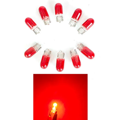 10 X Signal Lamp Glass T10 W5W 501 194 12V 5W/3W W2.1x9.5d Single Filament Car Bulb Auto Light