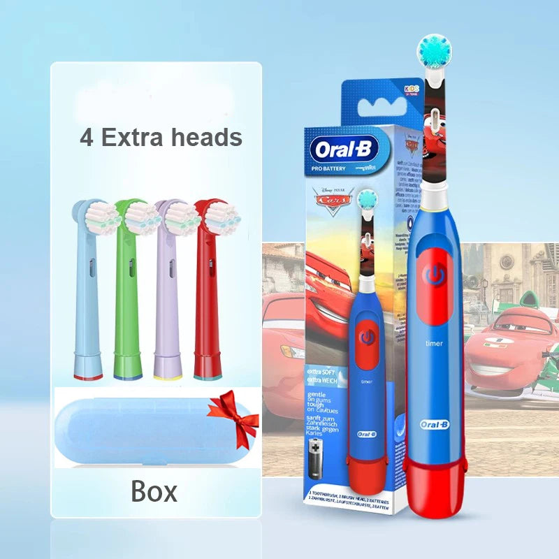 Cepillo de dientes eléctrico Oral-B Kids con cerdas suaves y cabezal reemplazable con temporizador de 2 minutos para niños mayores de 5 años.