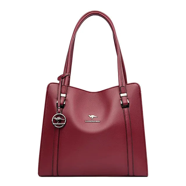 Bolsas de luxo de couro macio bolsas femininas designer 3 camadas ombro crossbody sac senhoras grande capacidade compras mensageiro tote