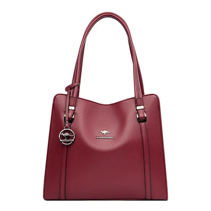 Luxury Soft Leather Handbags Women Bags Designer 3 Layers Shoulder Crossbody Sac Ladies Large Capacity Shopping Messenger Tote 
