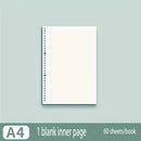 60 Sheets Notebook Refill Notepad Loose Leaf Binder Paper A4/ B5/A5 Blank/Grid/Lined Notebooks Writing Pads Office School
