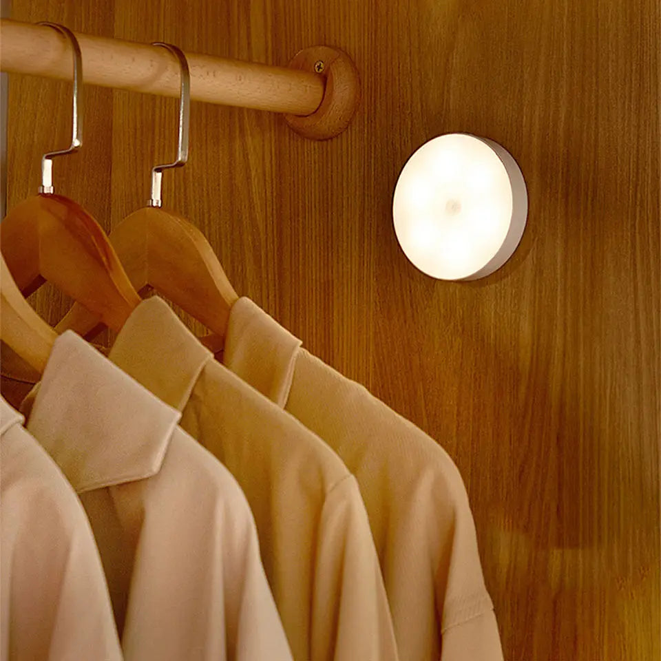 Luz Noturna LED com Sensor de Movimento e Recarregável via USB – Ideal para Cozinha, Quarto, Escadas, Corredor, Armário e Guarda-Roupa