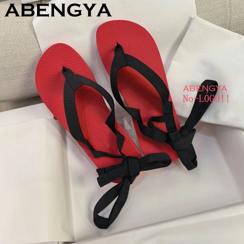 2025 Summer Hot Red Sole Flip Flops Flat Slippers For Women&Men Thick Sole Lazy Mules Casual Vacation Beach Slides Couple Shoes