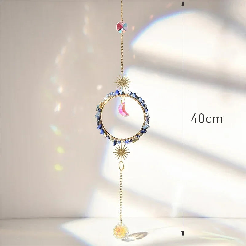 Colgante de cristal para jardín, atrapasol, campanillas de viento, prisma arcoíris, cadena de cristal para ventana, campana colgante, árbol de Navidad, decoración del hogar