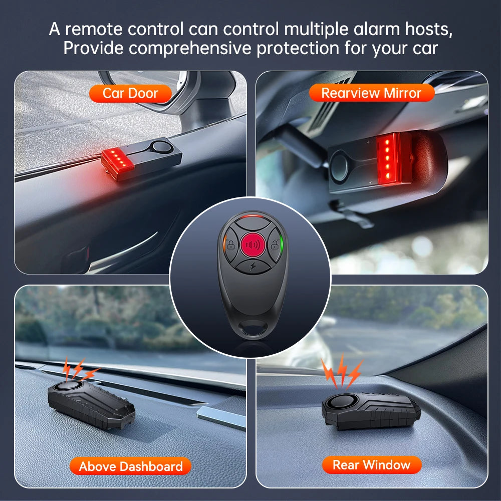 Extractme 108dB Anti-Theft Alarm Wireless Vibration Alarm with Remote Control Door and Window Alarm Car Alarm Security System