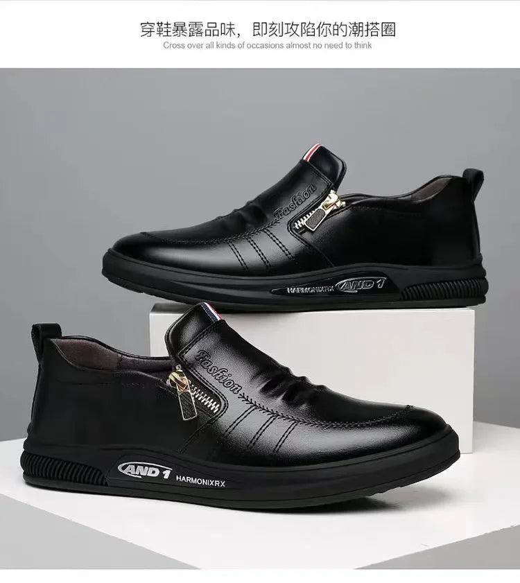 Casual Leather Shoes Men Loafers Trend Brand Business Shoes Autumn Slip-on Flat Men's Sneakers Comfortable Moccasins Zapatos Hombre