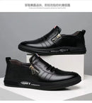 Casual Leather Shoes Men Loafers Trend Brand Business Shoes Autumn Slip on Flat Man Sneakes Comfortable Moccasins Zapatos Hombre