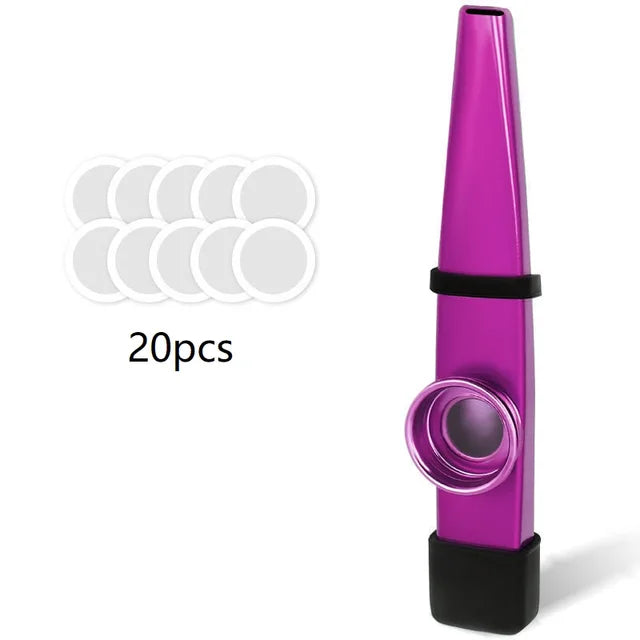 Diafragma de metal Kazoo com estojo de silicone, bom companheiro para cavaquinho, violino, guitarra, piano, 7 cores, 20 peças