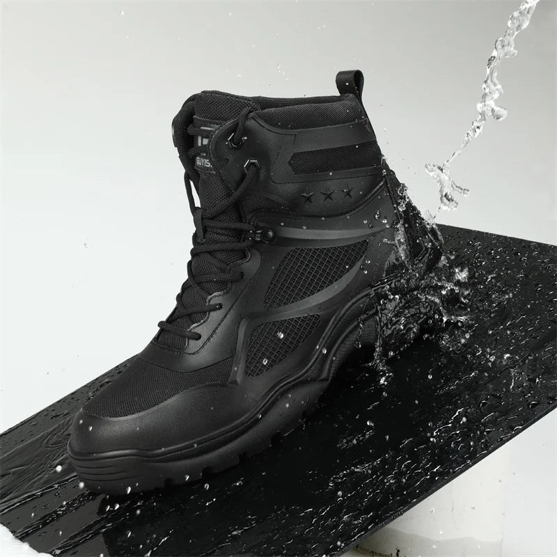 Latest 2023 Waterproof Men Leather Boots Steel Toe Cap Safety Work Shoes Anti Smashing Indestructible Construction Welding Boots