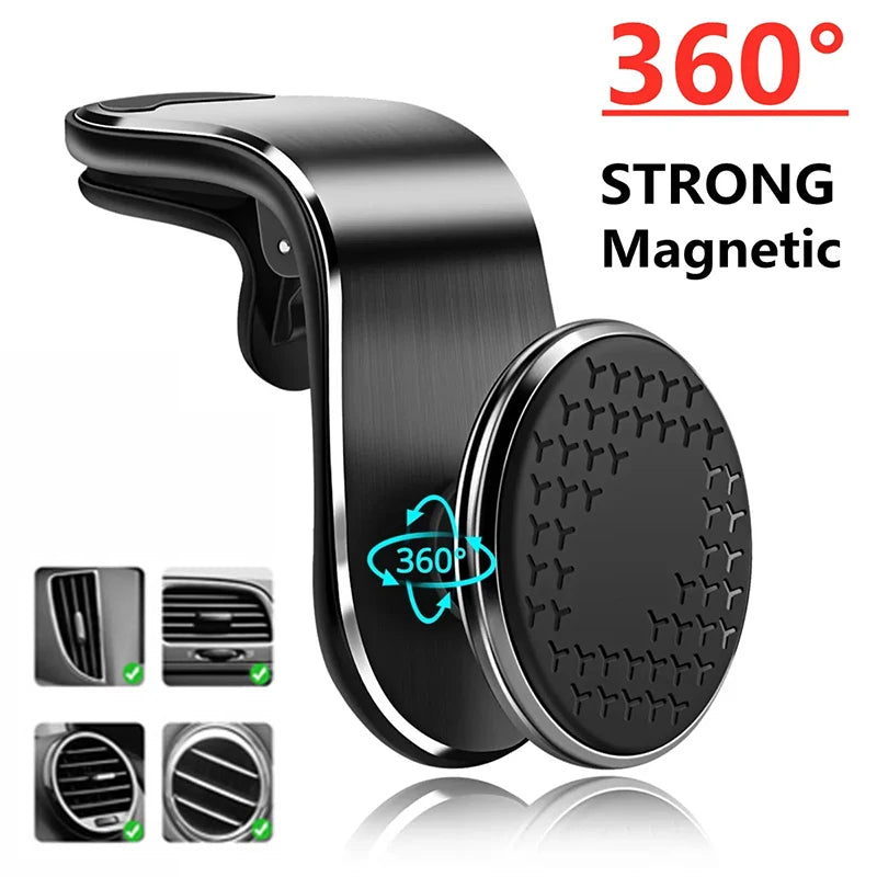 Magnetic Car Phone Holder Universal Air Vent Car Phone Mount Mobile GPS Support for iPhone Huawei Samsung 360° Rotation Bracket