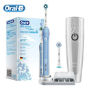 Cepillo de dientes eléctrico Oral B Pro4000 3D Action Clean, 4 modos, sensor de presión visible, dientes más blancos, recargable para adultos.