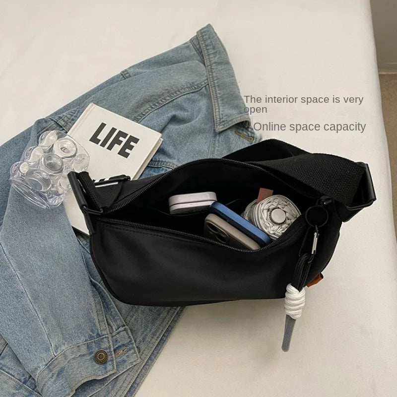 2024 New Fashion Crossbody Bag Simple Wide Shoulder Strap Design Single Shoulder Bag Original Style Commuting Dumpling Women's Bag
