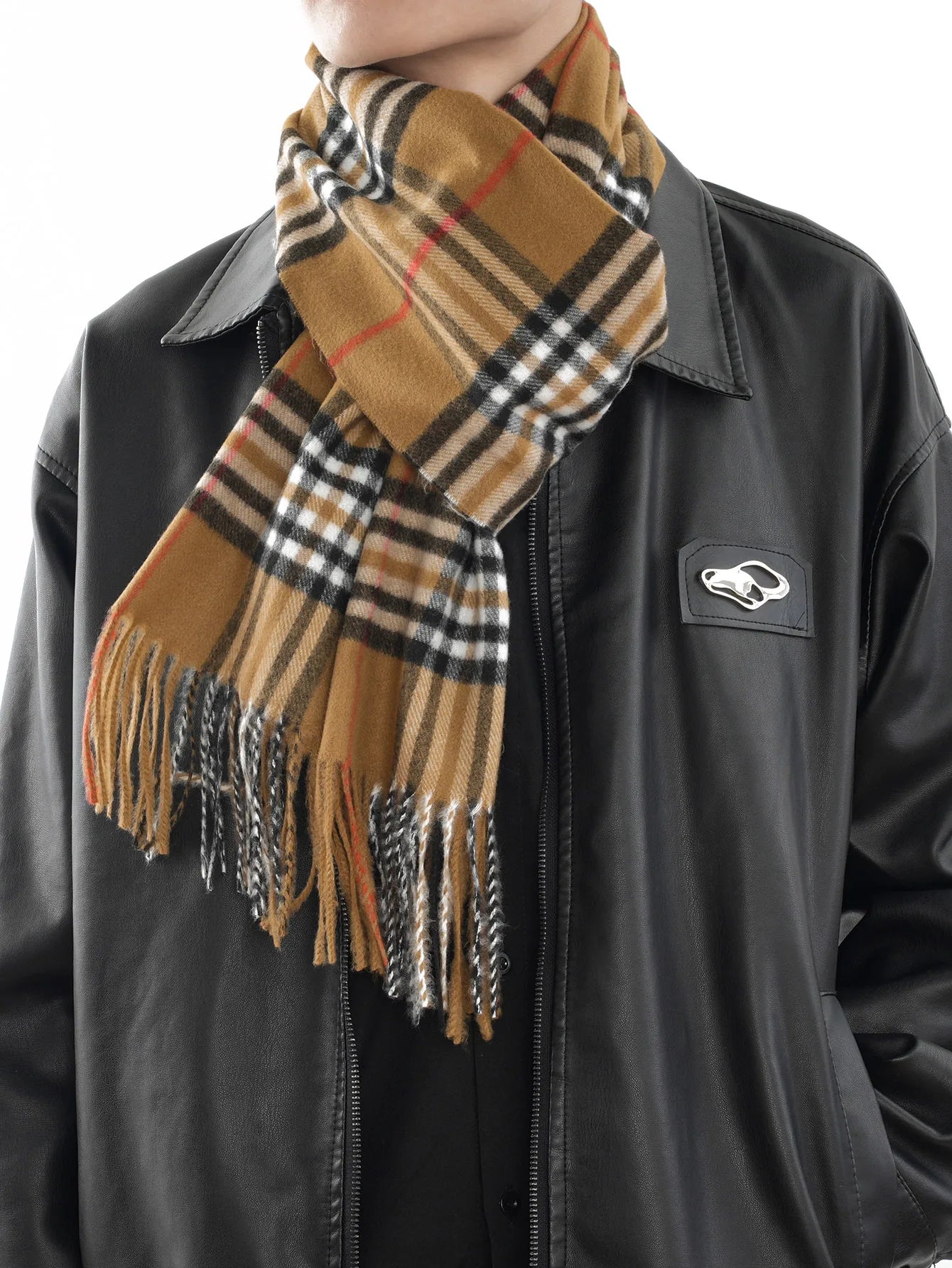 Bufanda tipo chal para hombre con tacto de cachemira cálido a cuadros de Edimburgo, bufanda a cuadros escoceses de estilo preppy