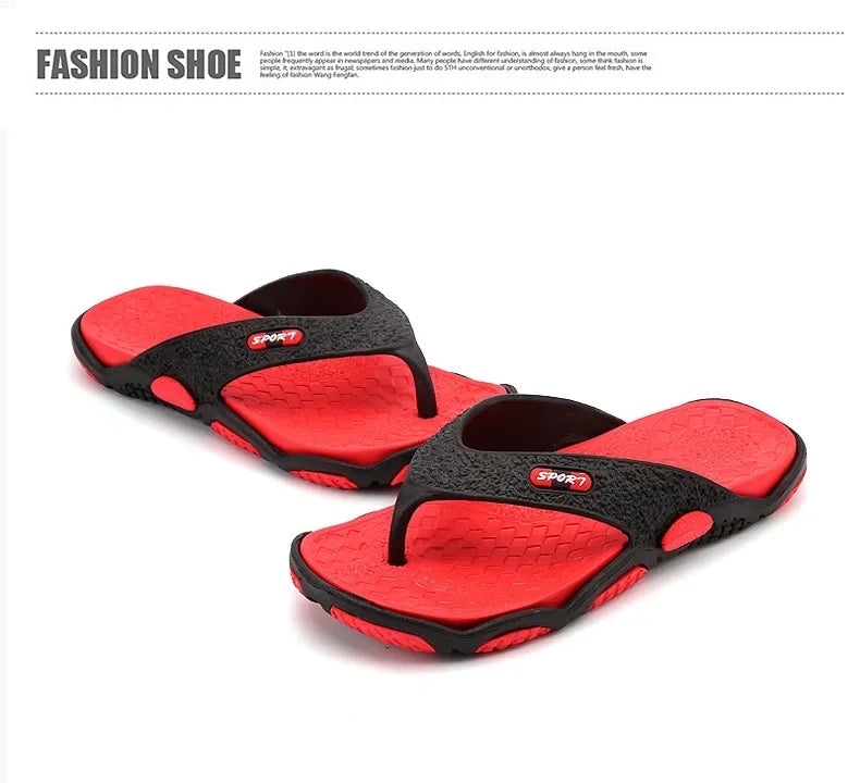 Men's Summer 2025 Trendy Flip-Flops Beachwear Slippers Anti-slip Deodorant Casual Shoes Plastic Slip-On Sandals for Adults
