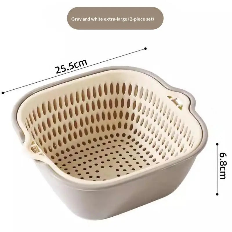 Kitchen Sink Vegetable Drainer Fruit Basket For Fruit Washing Plastic Basin Vegetable Washing Basin Drain Basket Basin