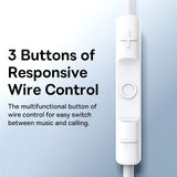 Baseus C17 Wired Earphone Type-C with Mic in-ear Wired Headphones For Xiaomi Samsung  NOTE 10 NOTE 20 S21 S20 Cellphone Headsets
