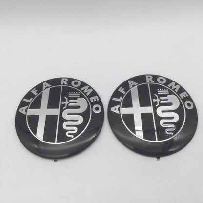 2pcs for AlfaRomeo 147 156 159 74mm Car Front Hood Emblem Bonnet Grille Sticker Rear Trunk Badge Decal Styling auto accessories