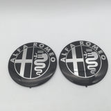 2pcs for AlfaRomeo 147 156 159 74mm Car Front Hood Emblem Bonnet Grille Sticker Rear Trunk Badge Decal Styling auto accessories