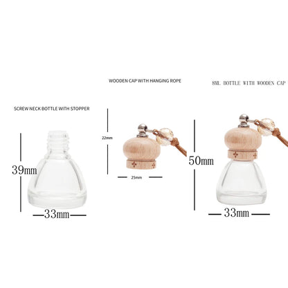 1Pc 8ML Conical Flask Empty Bottle Car Pendant Car Essential Oil Diffuser Fragrance Air Freshener Scent Perfume Bottle Ornament