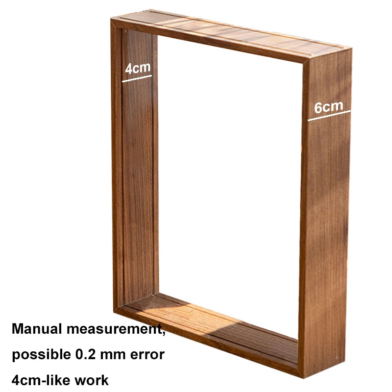 4cm Deep Transparent Shadow Box Frames Bouquet Display Flower Case Deep for Crafts 3D Picture Memorabilia Memory Wooden Tabletop