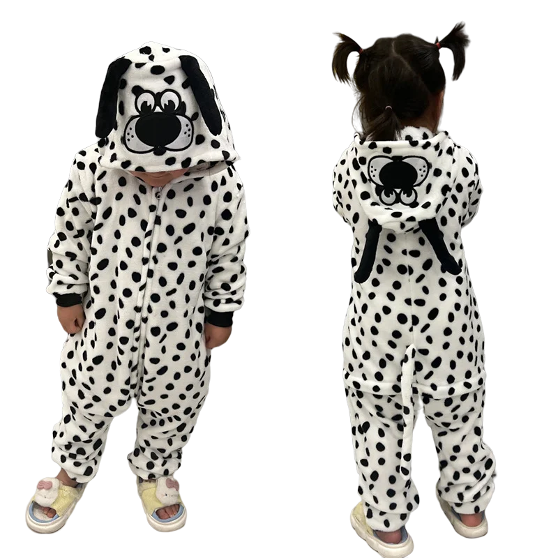 Cartoon Kigurumi For Children Kids' Animal Onesie Pajamas Dog Wolf Dragon Dinosaur Halloween Carnival One-piece Costume Homewear