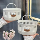 Cute Reusable Kitchen Hanging Baskets Wall-mounted Cartoon Storage Basket Space-Saving Sausage Mouth Organizer