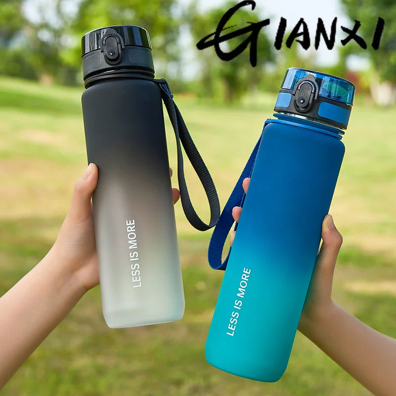 Large Capacity Sports Water Bottle Leak proof Gradient Color Plastic Cup Drinking Outdoor Travel Portable Gym Fitness Jugs