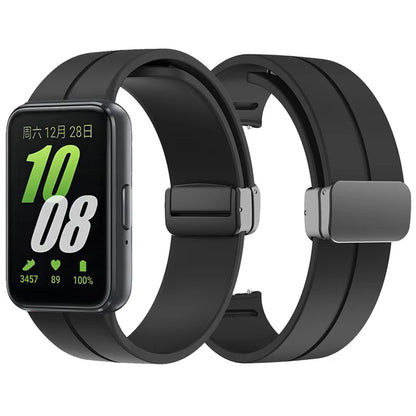 Pulseira esportiva de silicone para samsung galaxy fit3 fit 3 SM-R390 magnética d fivela pulseira acessórios de substituição