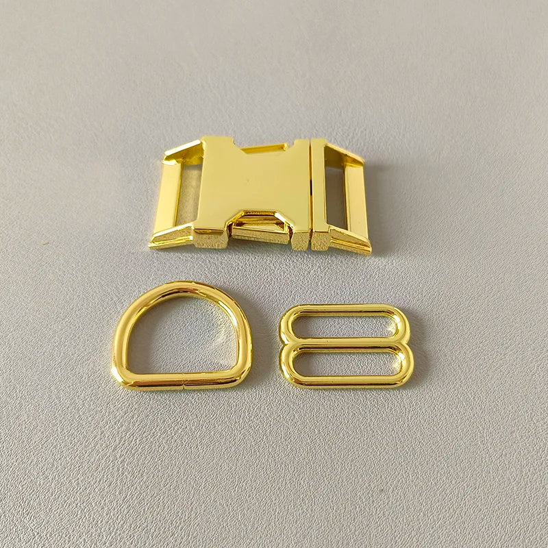 1Set Strong Hardware Metal Straps Slider D Ring Release Belt Buckle For Cat Pet Dog Collar Harness Paracord Sewing Accessory