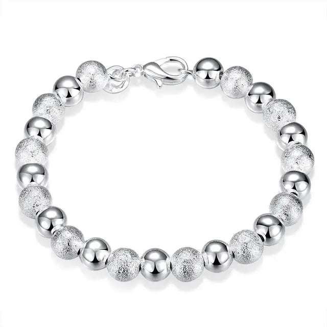 925 Sterling Silver Chain Bracelets for Men Women Braided Rope Male Fashion Jewelry High Quality New 4mm 