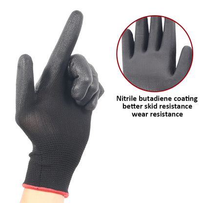 12-36 pairs of nitrile safety coated work gloves, PU gloves and palm coated mechanical work gloves, obtained CE EN388