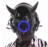 Capacete Cyberpunk com LED – Máscara para Festas, Halloween, Natal e Cosplay – Presente para Adultos