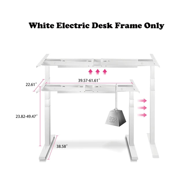 (EU Out of Stock) Electric Standing Desk Frame, Height Adjustable Base, Dual Motor with Memory Controller for Home Office 